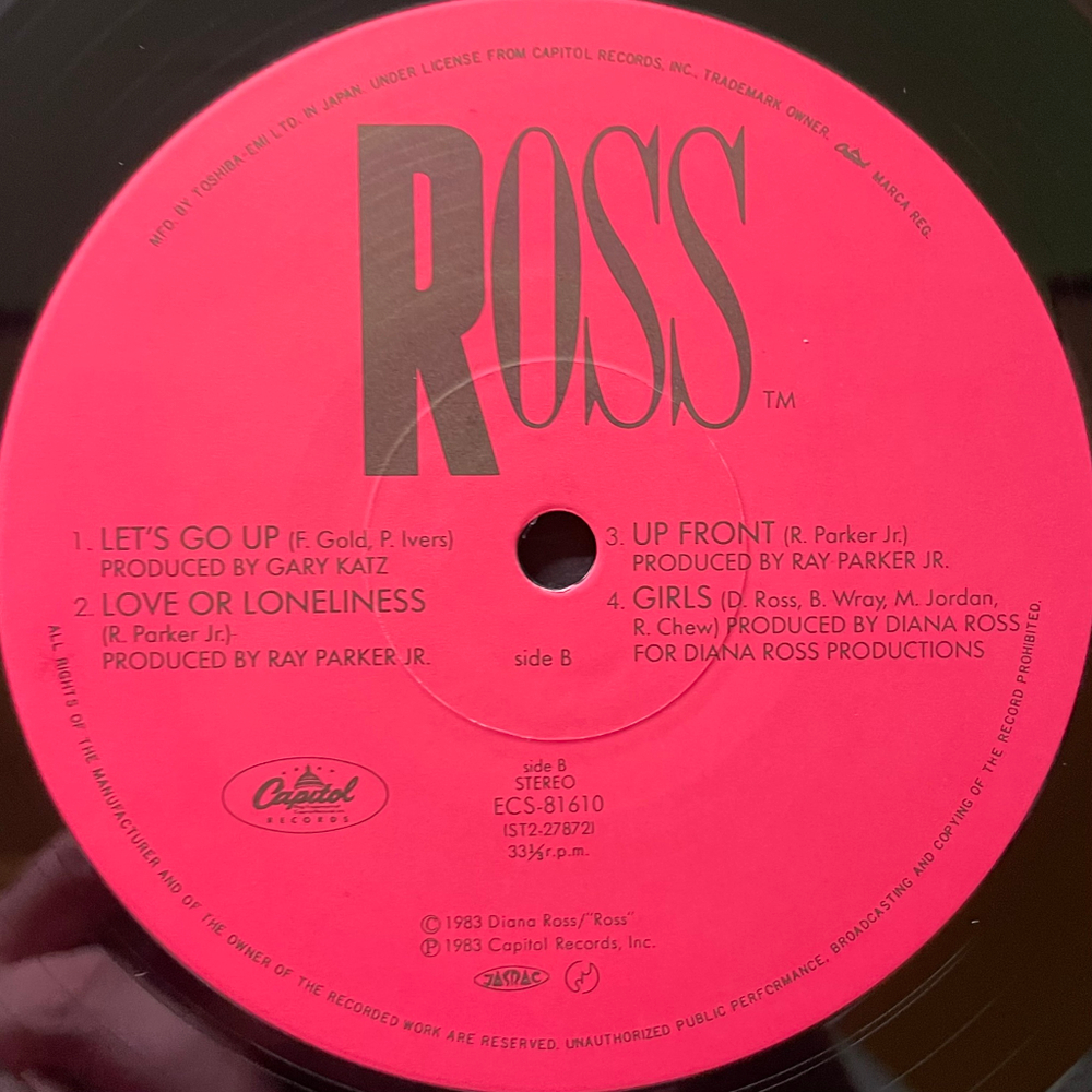Diana Ross ‎– Ross (Япония 1983г.)