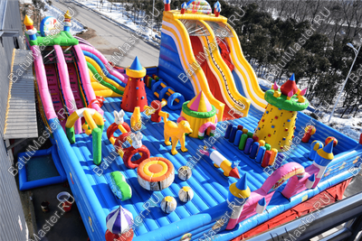 Большая площадка с высокой горкой "Дино-городок", 15*15*6 м