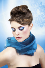 Разноцветные длинные ресницы со стразами (Цвет: фиолетовый)