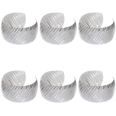 Набор колец для салфеток 6шт «Версаль» 4*2,5см, серебро