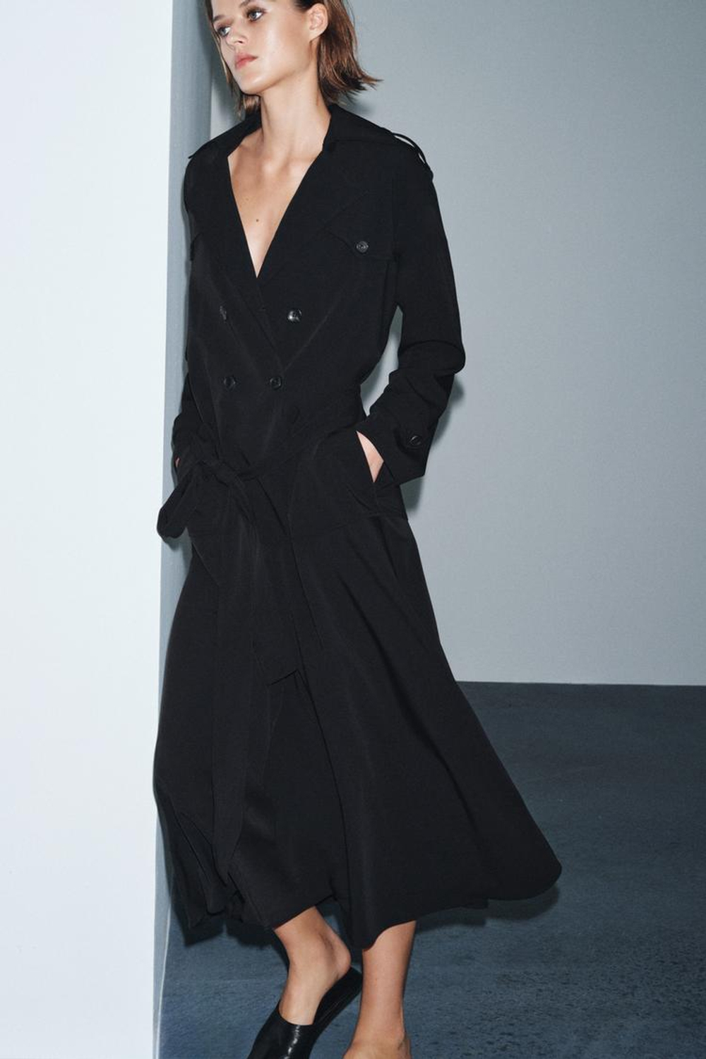 ZARA ДЛИННОЕ ПЛАТЬЕ-ТРАНСФОРМЕР — ZW COLLECTION, ЧЕРНЫЙ