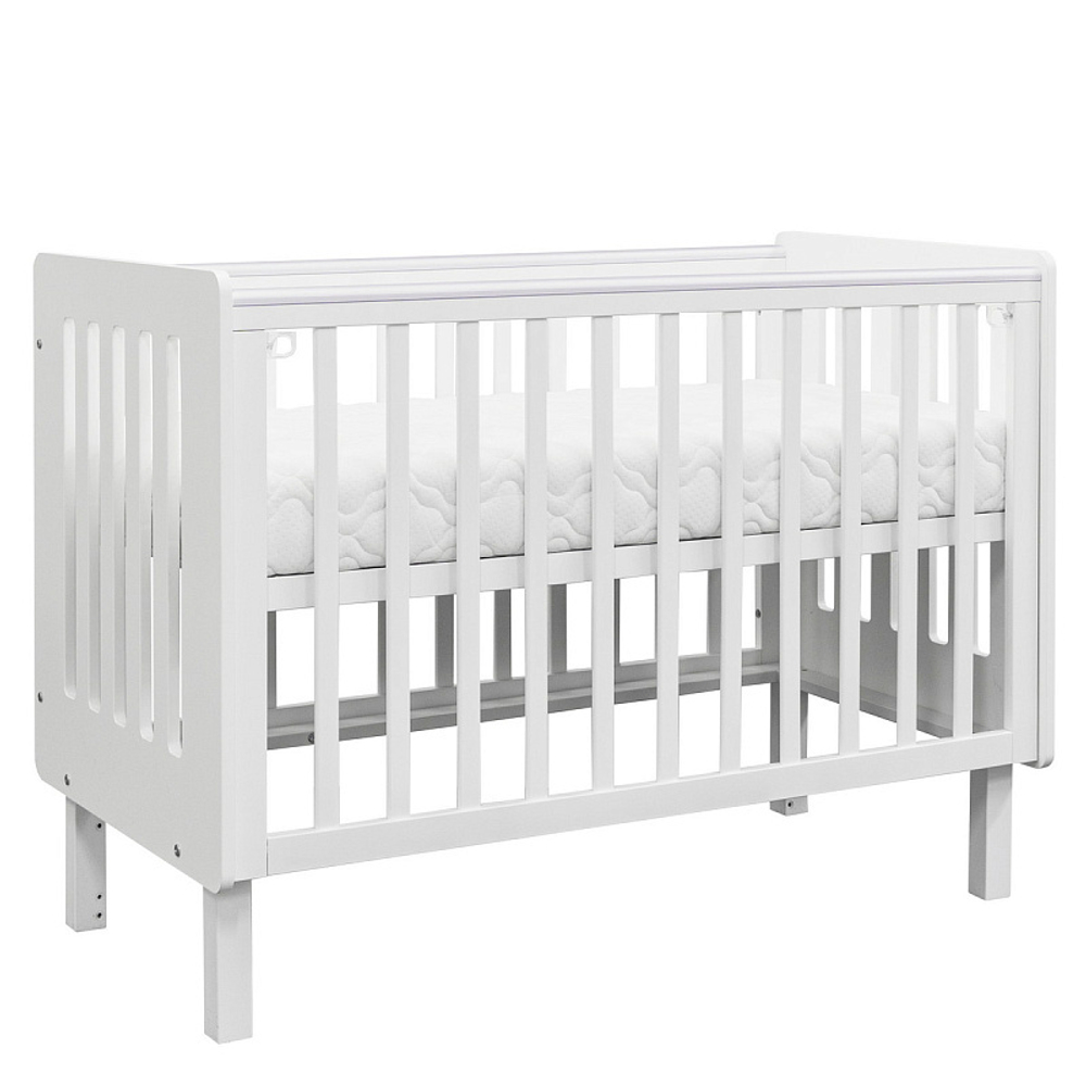 Кровать Antemi Mari 120х60 с ящиком Ник 14 б/б Белый + НиК 16 б Белый