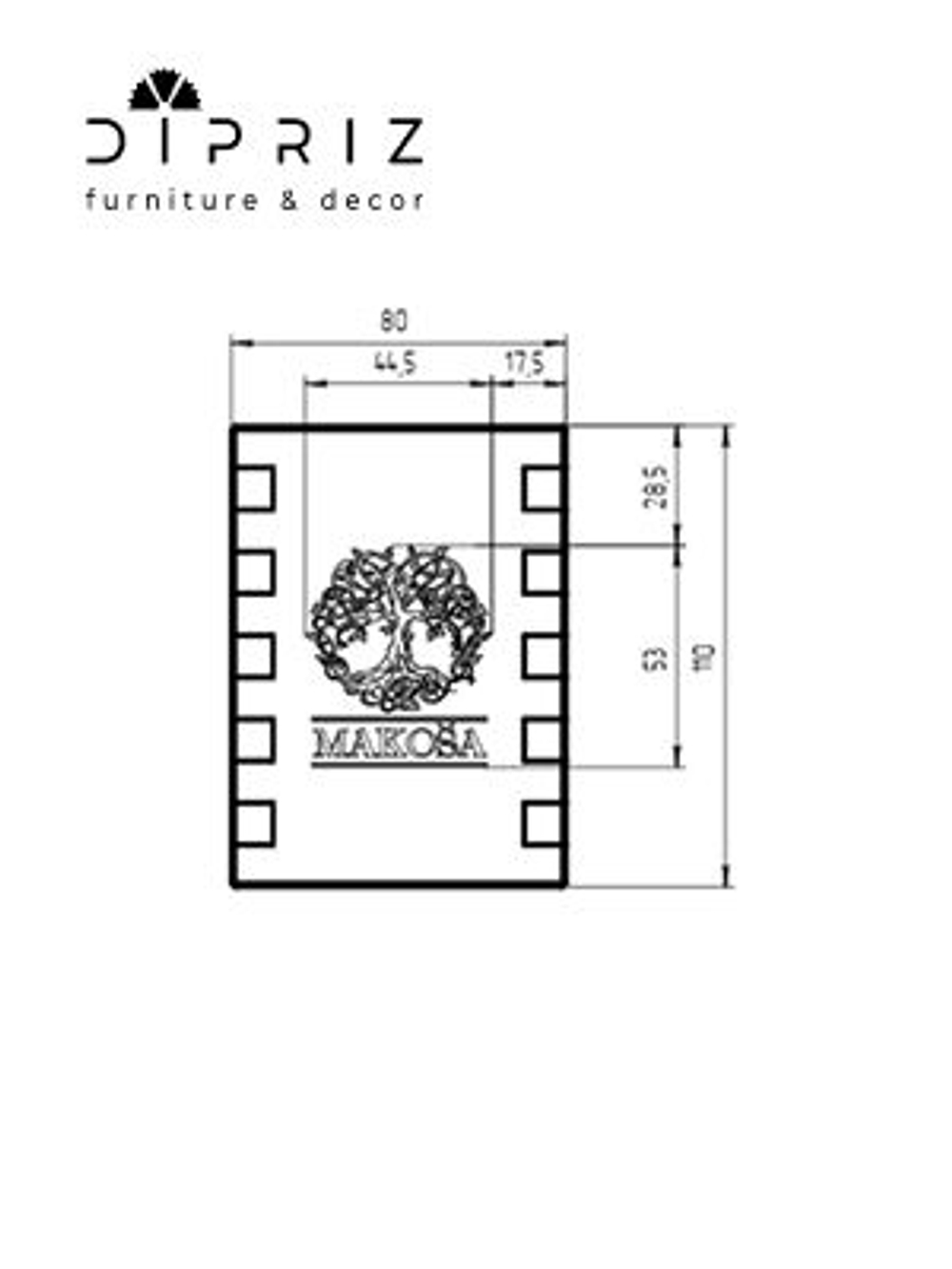 Подставка для ручек и карандашей 8х8х11, массив дуба покрытый льняным маслом, MAKOSA