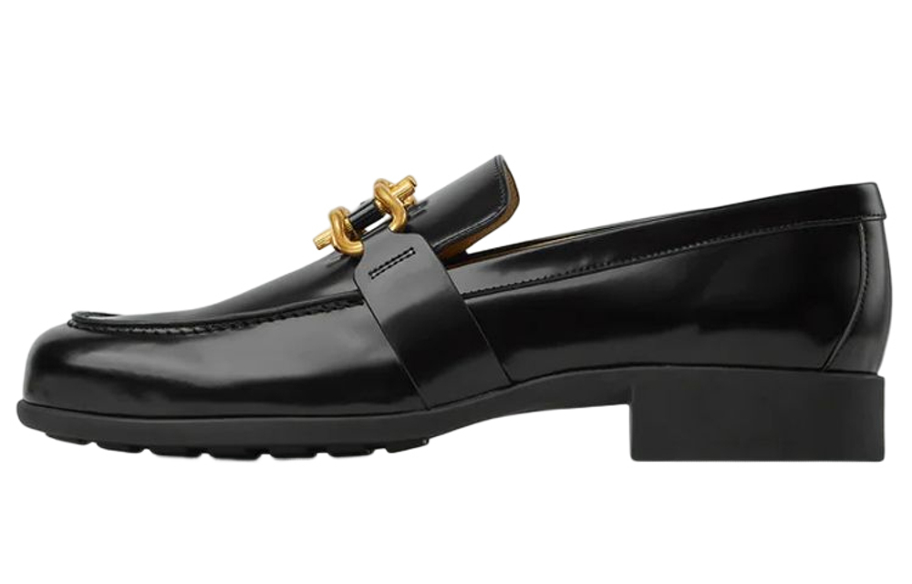 Bottega Veneta Monsieur Leather Loafers Men"s Black