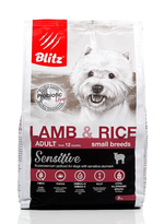 Blitz 500г Sensitive Small Breed Lamb&Rice Сухой корм для собак малых пород Ягненок и рис
