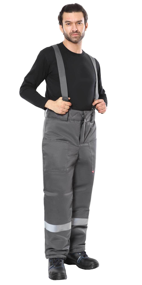 Брюки зимние универсальные (смесовая) тёмно-серые с СОП р. 60-62/182-188