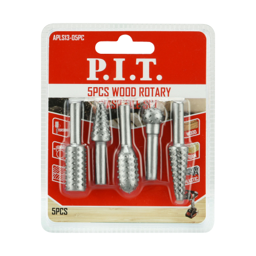 Набор шарошек стальных по дереву PIT 5 шт (APLS13-05PC)