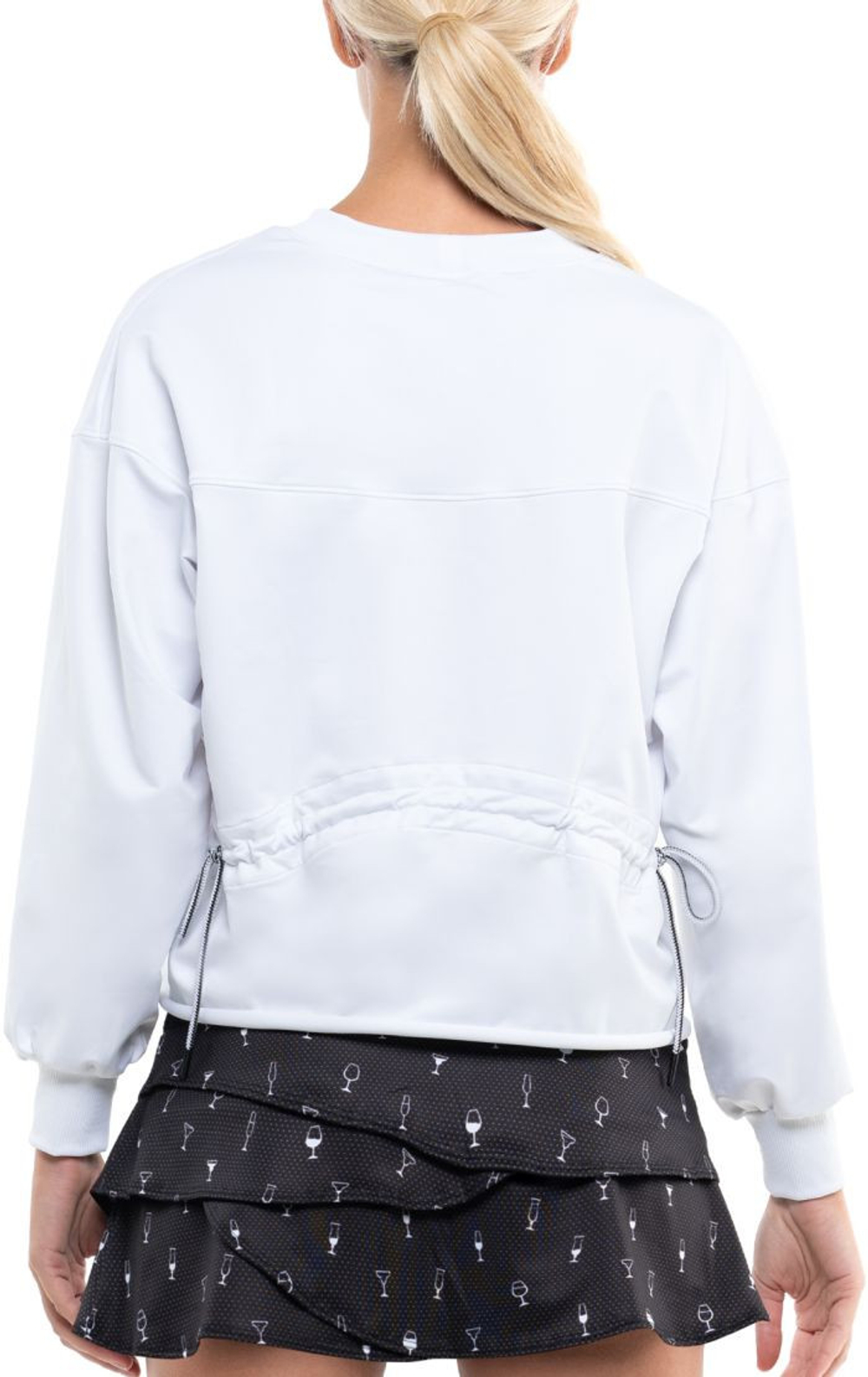 Женская Кофта теннисная Lucky in Love Core Ruche Back L/S Women - белый