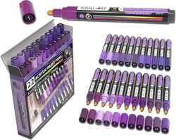 TOOLI-ART акриловые маркеры фломастеры, 22 шт., 3 мм Purple