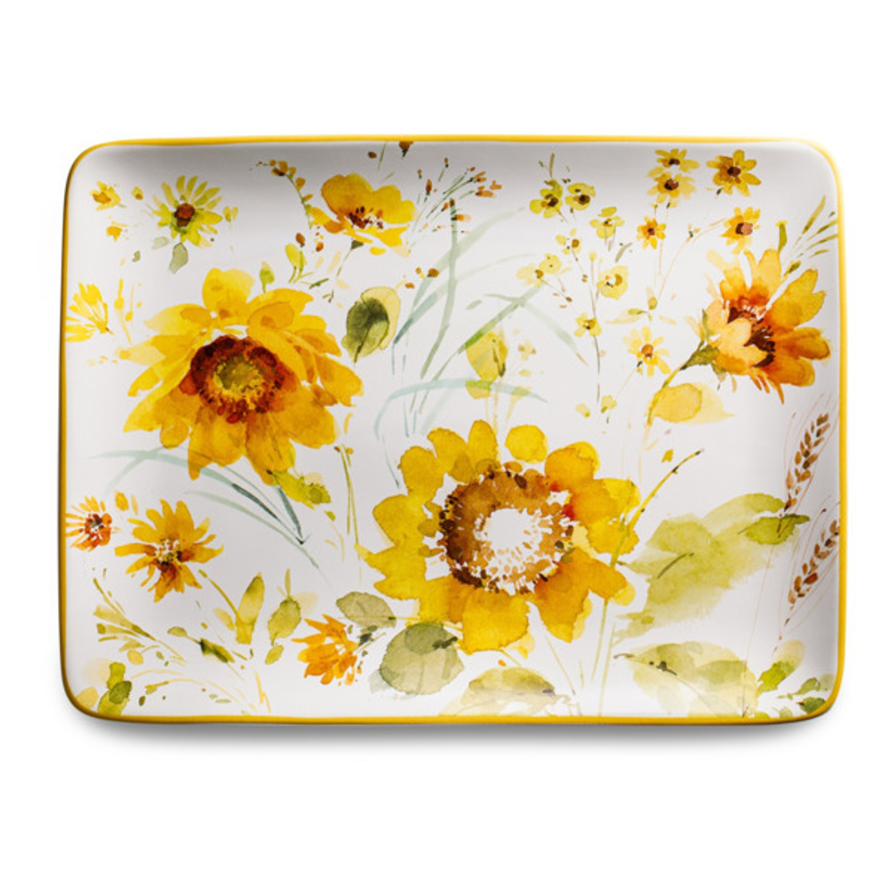 Блюдо прямоугольное 40.5х30.5см Certified Int Подсолнухи
