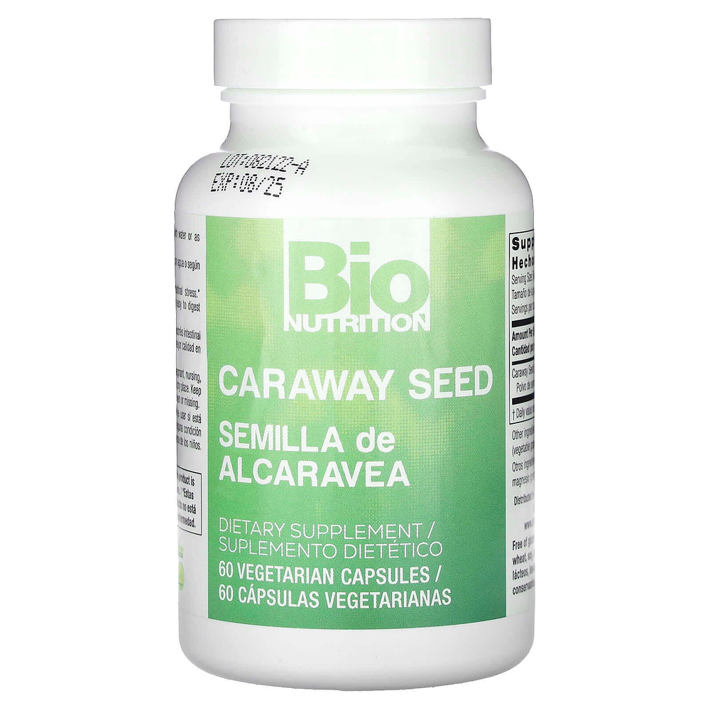 Bio Nutrition, тмин, 60 вегетарианских капсул (500 мг в 1 капсуле)