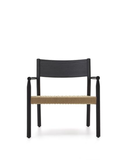 Yalia Кресло из массива дуба с черной отделкой и сиденьем из 100% веревки Испания La Forma