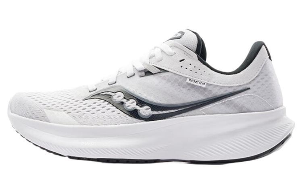 Saucony Ride 16 sewing comfortable lightweight mesh fabric non-slip shock absorption breathable low-cut casual running shoes men's white and black