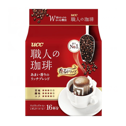 Кофе молотый в дрип пакетах UCC Rich Blend красный, 16 шт.