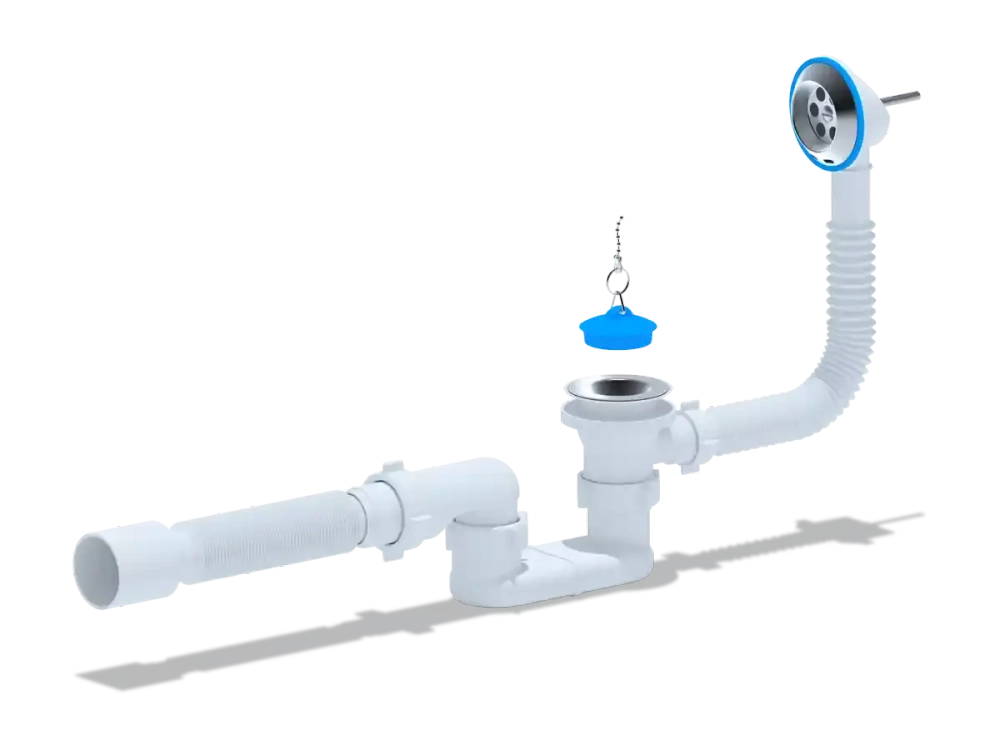 Сифон Ани для ванны с выпуском и переливом