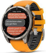 Смарт-часы Garmin Fenix 8 Amoled 47 мм Sapphire Titanium, оранжевый браслет, 010-02904-11