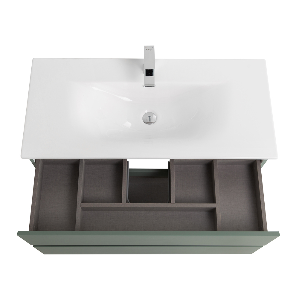 Тумба с раковиной подвесная BelBagno KRAFT-1000-2C-SO-VO Еловый матовый, раковина белая BB-8099-100