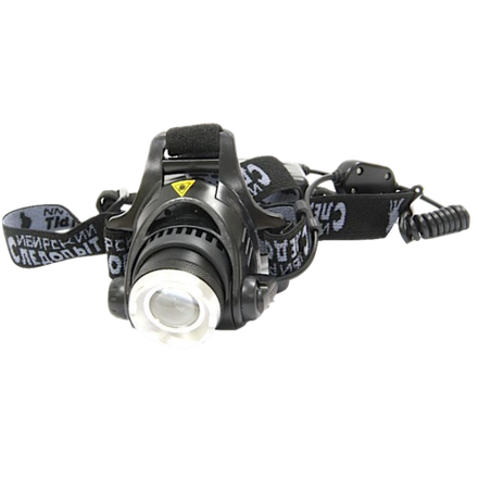 Фонарь налобный Следопыт PF-PFL-HL28 Эон 5Вт Zoom 3режим. Аккум. 220в+12в 2х18650(200мАч)