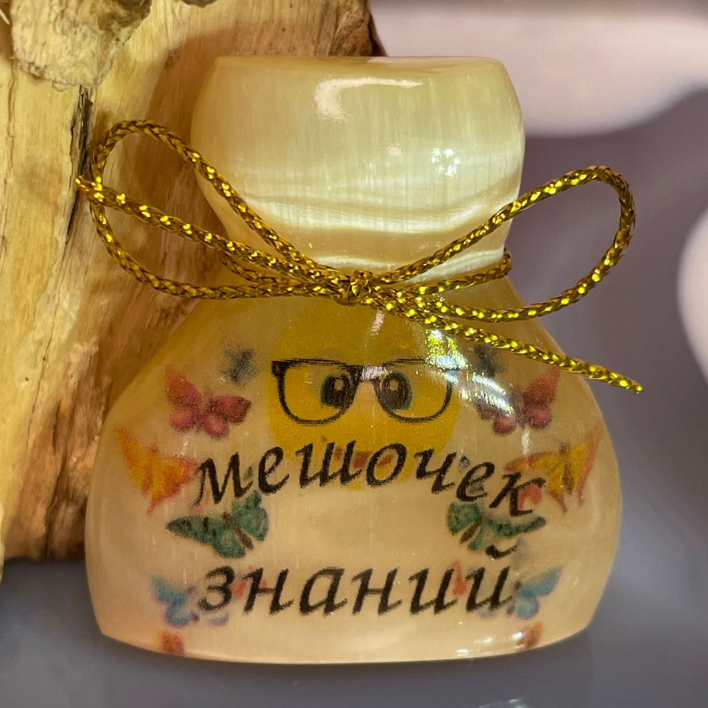 17942 магнит из селенита 40*45 мешочек знаний