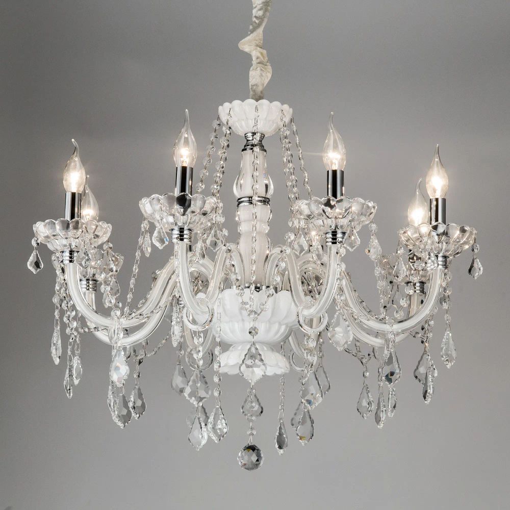 Citilux Финка CL353181 Люстра стеклянная подвесная Белая