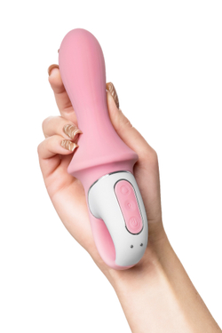 Нереалистичный вибратор Satisfyer Air Pump Booty 5, силикон, розовый, 15 см.
