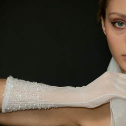 Перчатки средник с декором