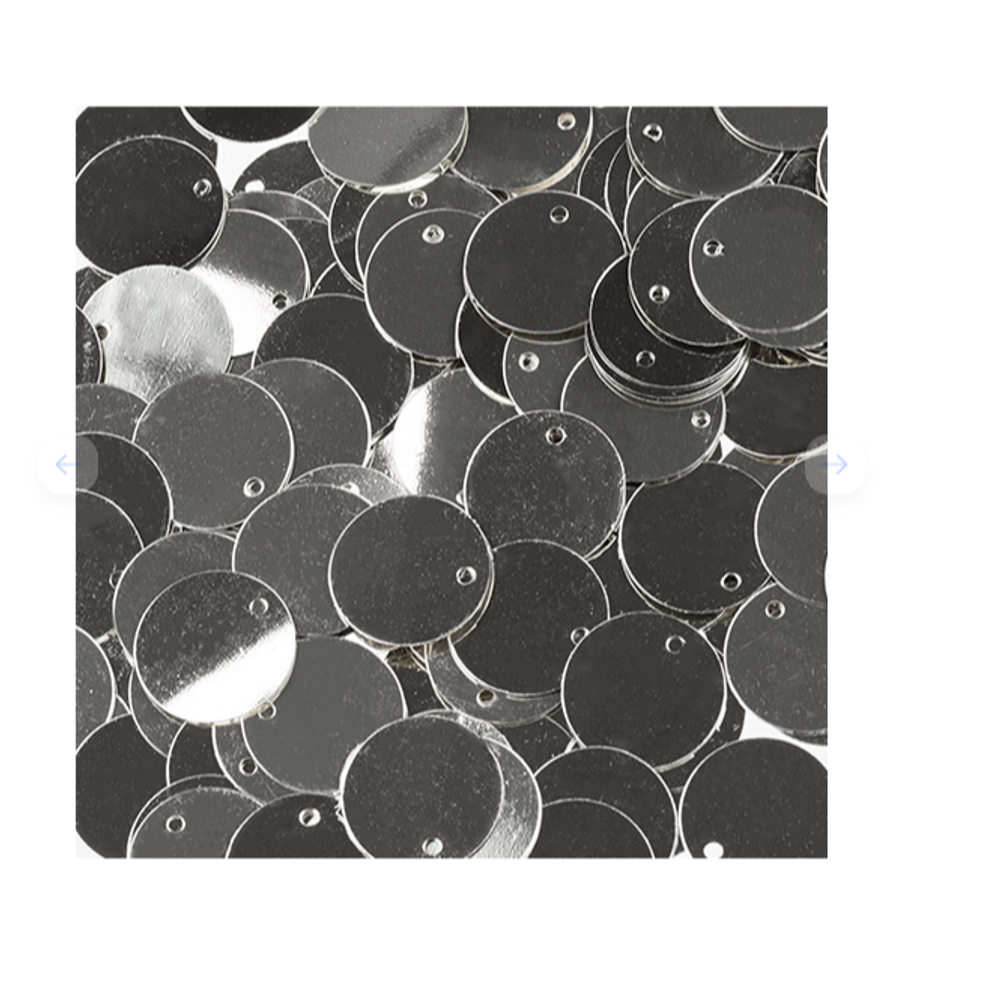 Пайетки "Zlatka" россыпью ZF-27 15 мм 5 х 10 г №01 серебро