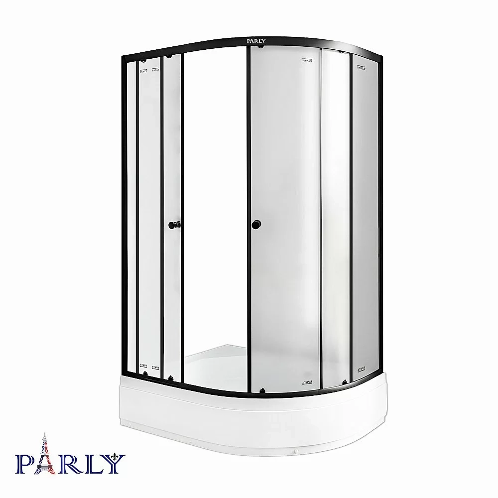 Душевой уголок Parly ZFM1201B 120x80 профиль черный матовый/стекло матовое