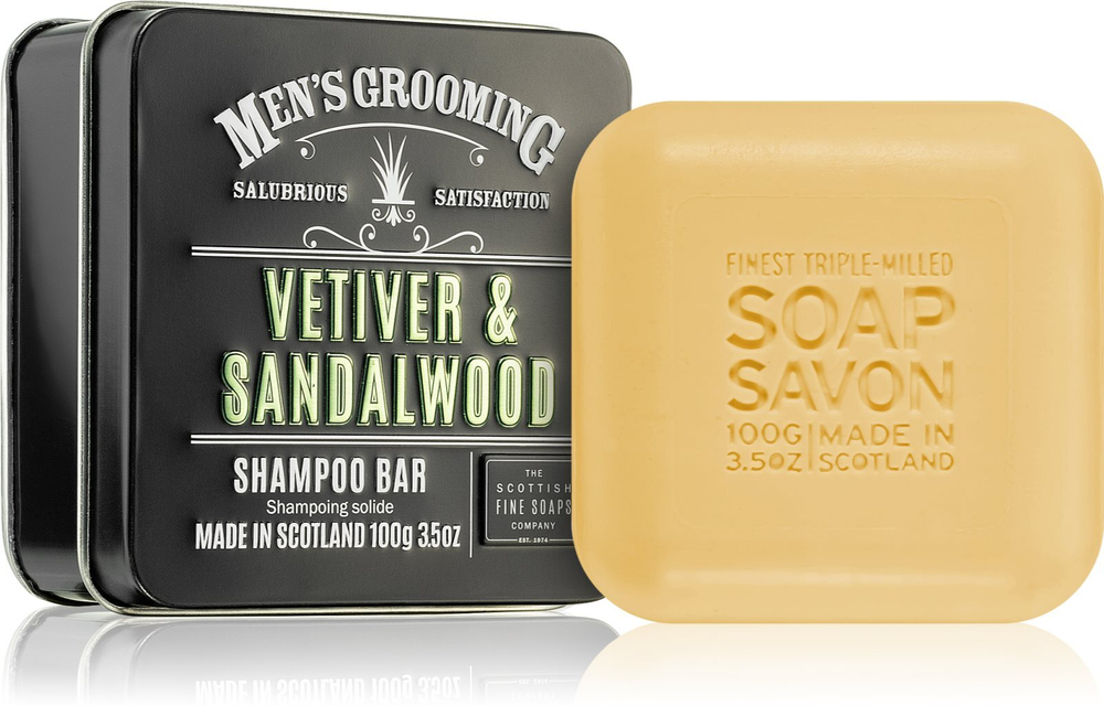 Scottish Fine Soaps Men’s Grooming Vetiver & Sandalwood - барный шампунь /   100  g  / GTIN 5016365032032