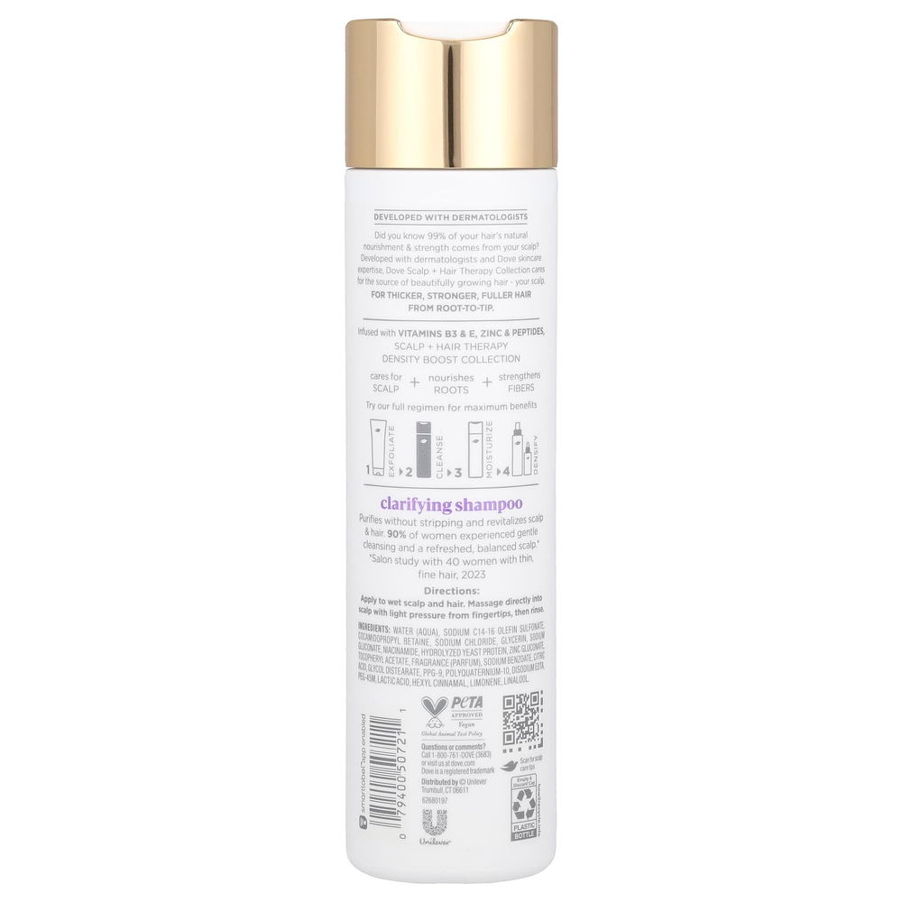 Dove, Therapy для кожи головы и волос, очищающий шампунь, 273 мл (9,25 жидк. унции)