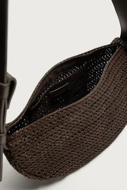 ZARA ПЛЕТЕНАЯ СУМКА, КОРИЧНЕВЫЙ