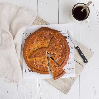 Пирог с горбушей и рисом