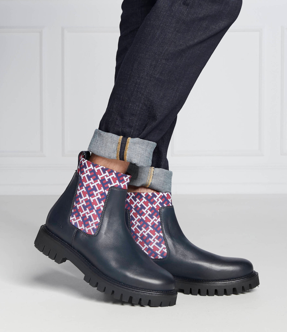 Кожаные челси Tommy Hilfiger - темно-синий(FM0FM04369)