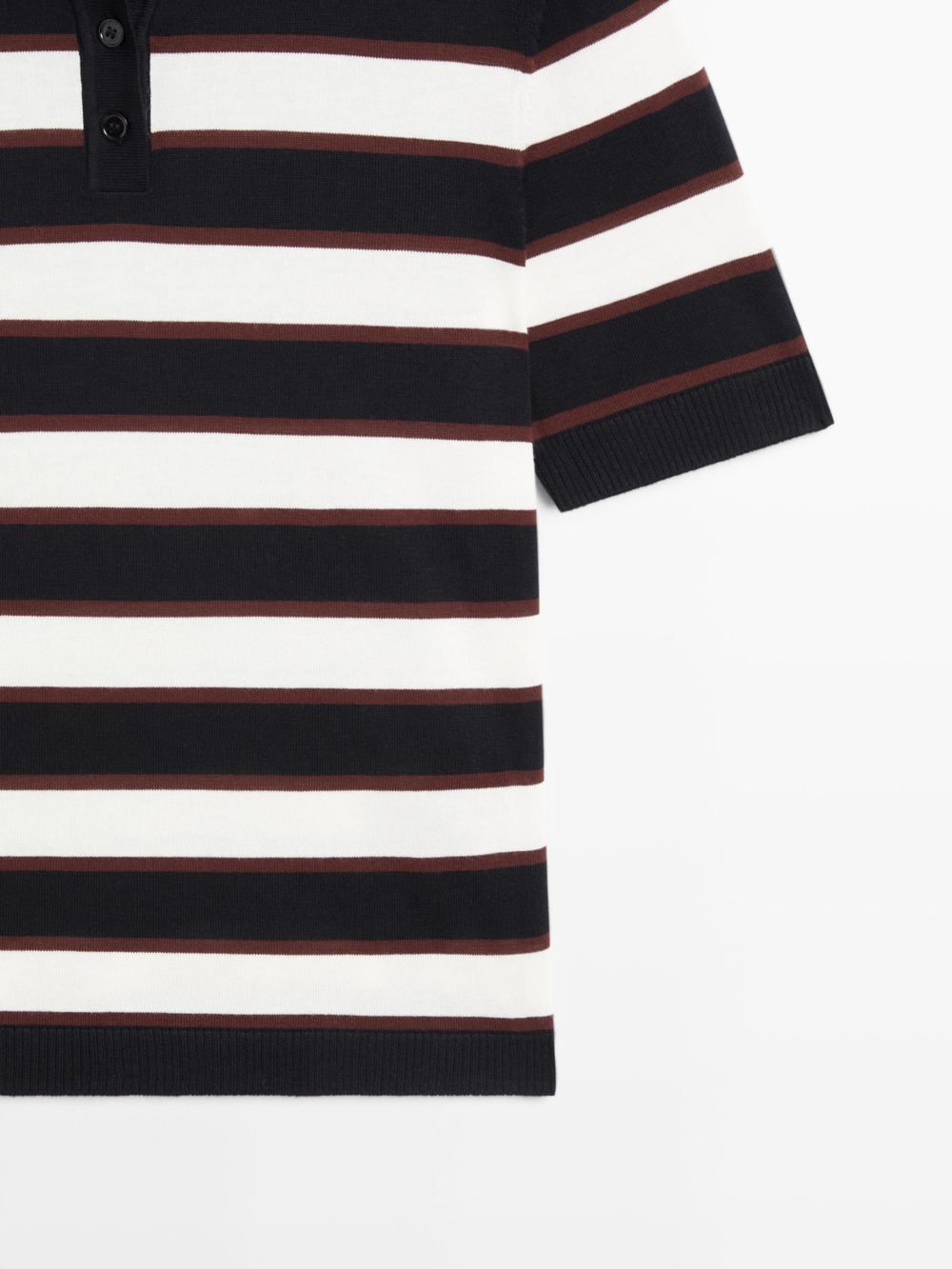 Massimo Dutti Свитер с воротником поло, темно-синий