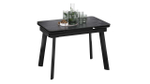 Стол кухонный обеденный раздвижной Черный муар/Керамика матовая черный мрамор 110(169)х70х77 см