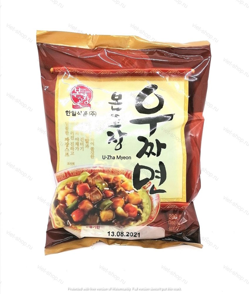 Удон с соусом чаджан U-Zha Myeon (Jjajang Myeon), Корея, 200,5 гр.