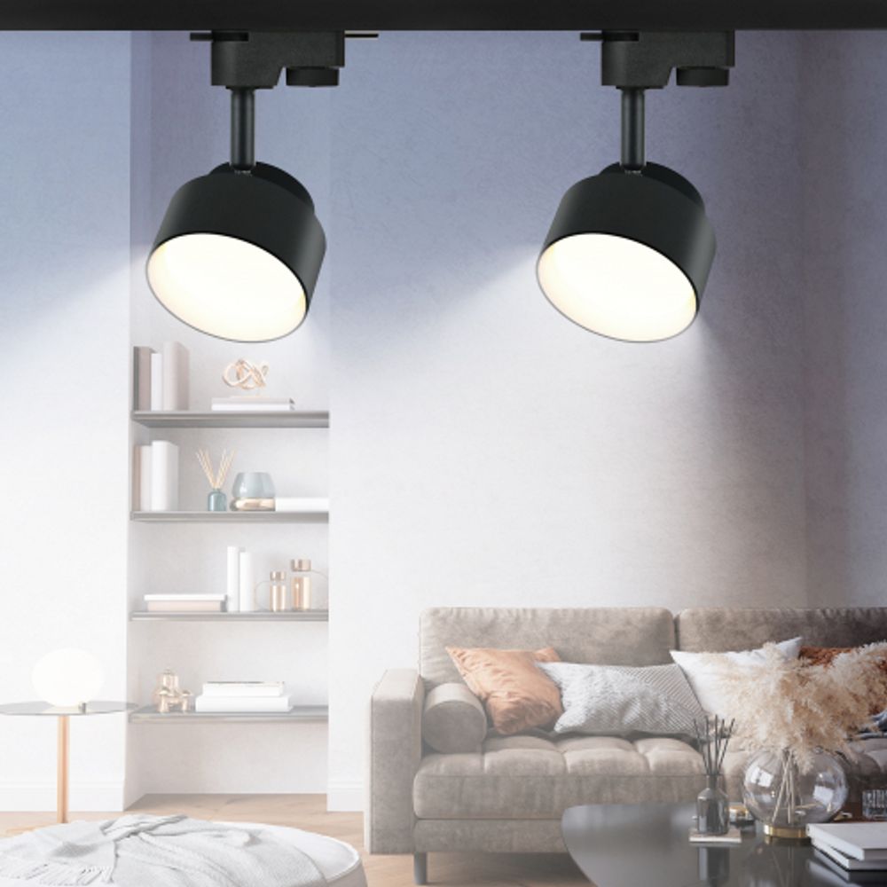 Трековый светильник однофазный ЭРА TR16 GX53 BK под лампу GX53 черный | Однофазные светильники под лампу