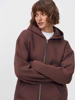 Худи зип с начесом (коричневый)