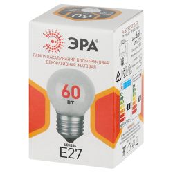 Лампа накаливания ЭРА P-60-E27-230-FR 60Вт 230В шар матовый цветная коробка Е27