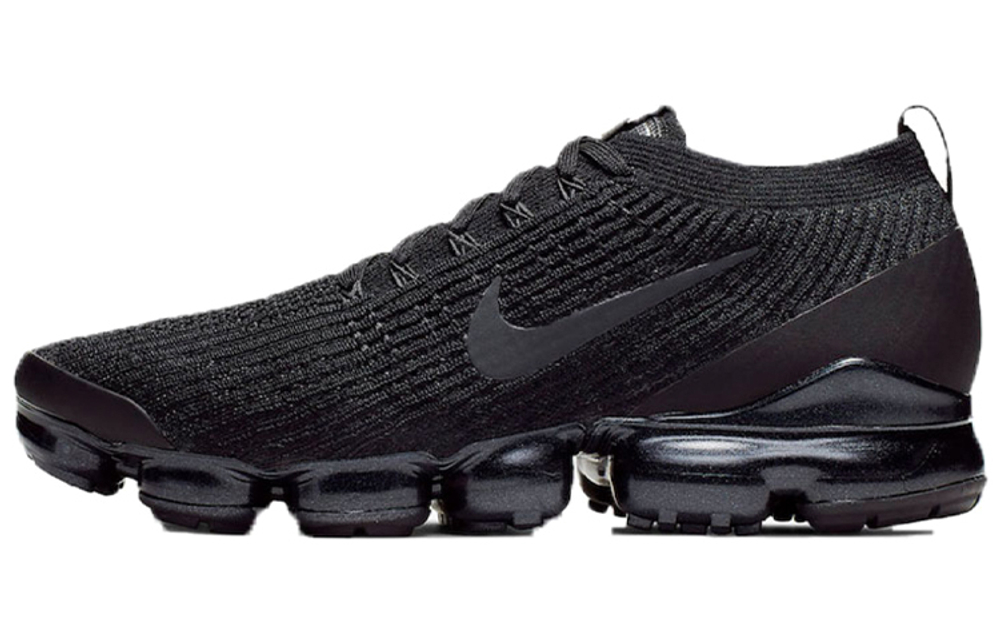 Nike VaporMax Flyknit 3.0 comfortable and versatile non-slip lightweight low-top air cushion casual running shoes men's black soul