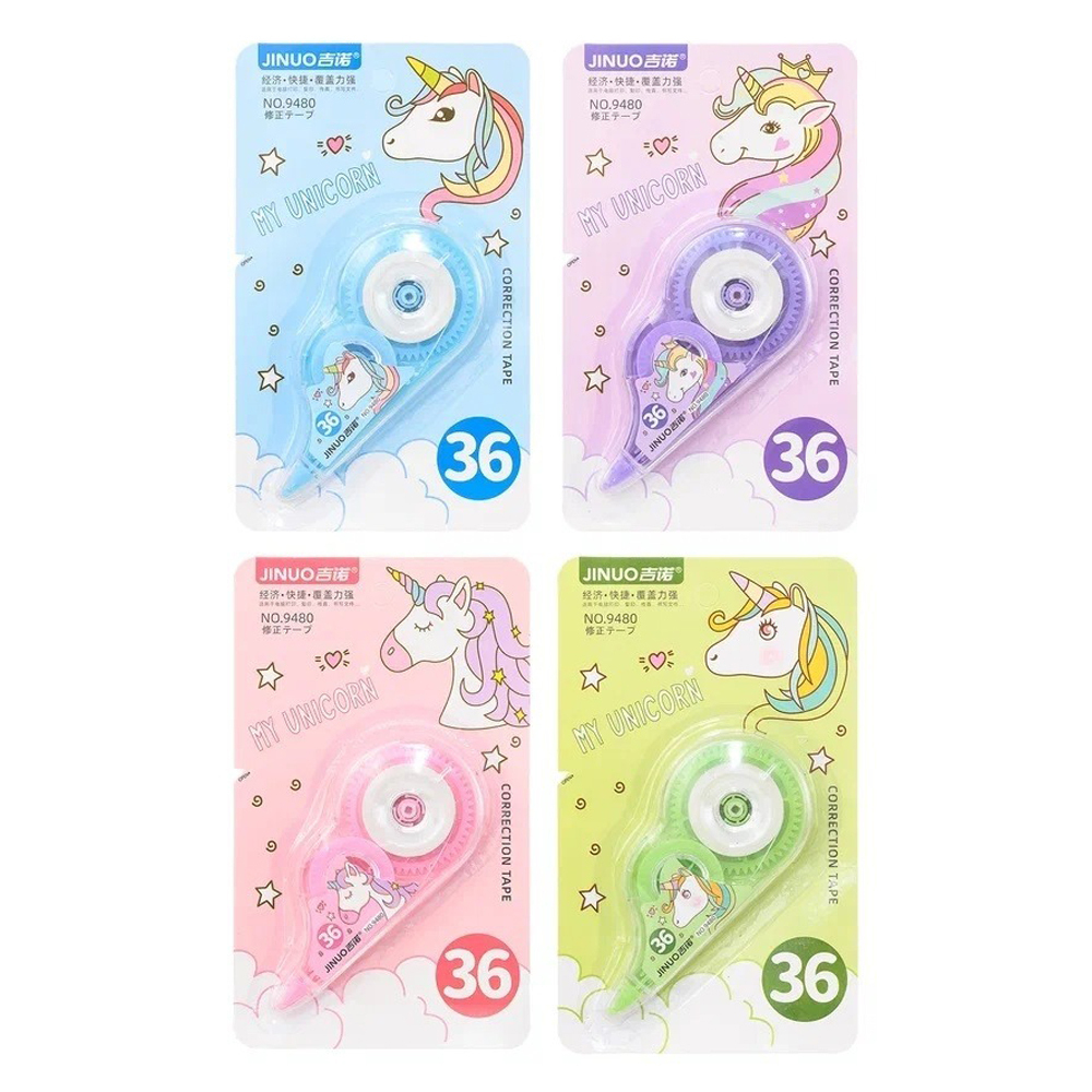 Корректирующая лента Basir, длина 8м, серия "Единорог", 15,8*9,5 см, ассорти