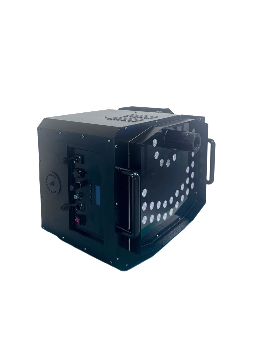QS-400PRO — Вертикальная дым-машина (RE CO2) 4500 Вт с RGBW-подсветкой и DMX