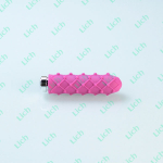 Розовый вибромассажер с рельефной поверхностью серии Charms