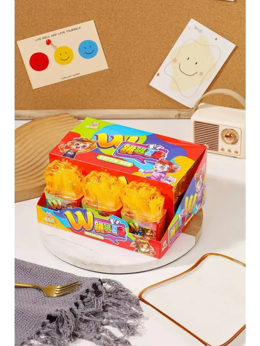 Жевательный мармелад Картофель Фри с шипучкой 65 г * 12 шт