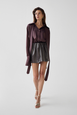 Комплект: куртка и юбка из экокожи