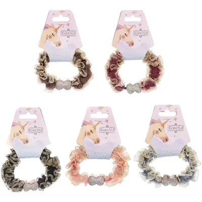 Резинка для волос 1шт «МАЛЬТА», бантик, микс 5 цветов, d-5см (подвес Единорог)