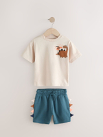 Футболка и шорты в комплекте для мальчика Next E63-589, 2 шт., Синий, Бежевый