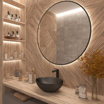 Умывальник накладной A433BM черный матовый овальный без перелива (515*390*145 мм)