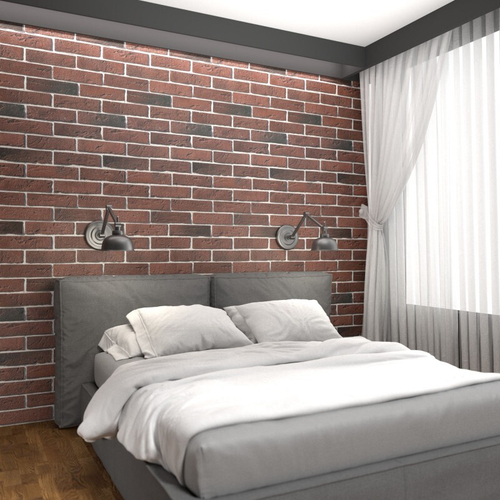 Панель ПВХ ВЕК фотопечать 3D матовая Кирпич бордо 2700х500 мм