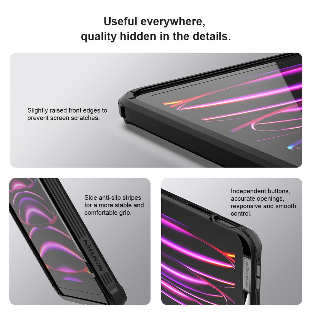 Чехол книжка с встроенной подставкой-магнитом от Nillkin для Apple iPad Pro 11 с 2024 года, серия CamShield Pad Case